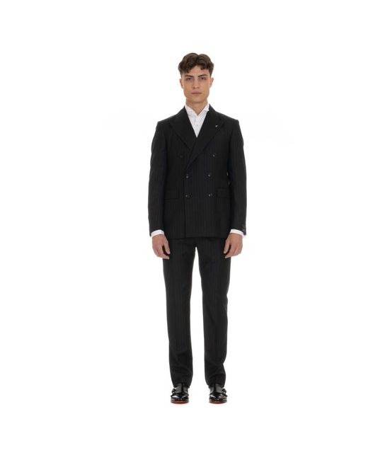 Tagliatore Kostuums ,Zwart ,Wol Double-Breasted Wollen Jurk in het Black voor heren