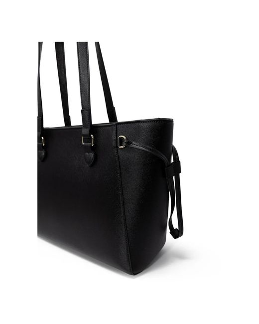 Love Moschino Black Schwarze handtasche mit reißverschluss und schultergurt