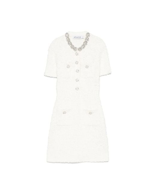 Self-Portrait Short Dresses in het White