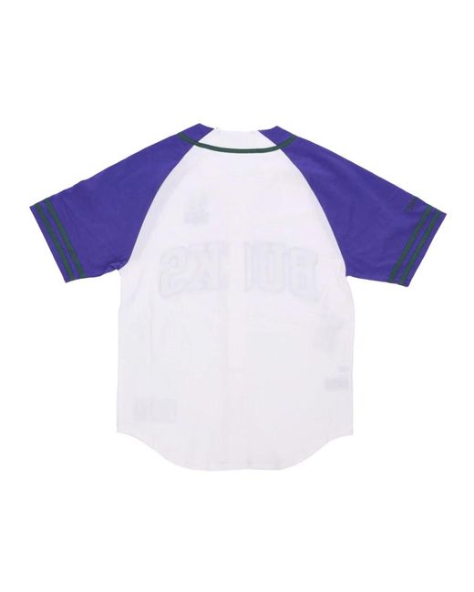 Mitchell & Ness Tops ,Wit ,T-Shirts in het Blue voor heren
