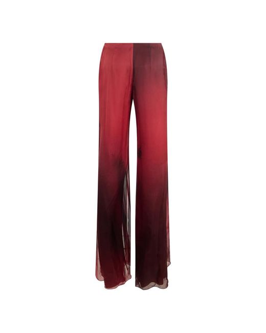 Alberta Ferretti Red Wide Trousers