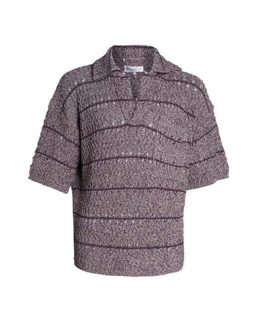 Roberto Collina Purple V-Neck Knitwear for men