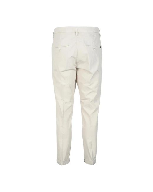 Dondup Broeken ,Katoen Katoenen Elastaan Broek Met Ritssluiting in het Natural voor heren