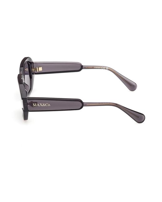 MAX&Co. Metallic Sonnenbrille quadratisch schwarz glänzend