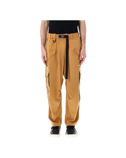 Y-3 Yellow Straight Trousers for men