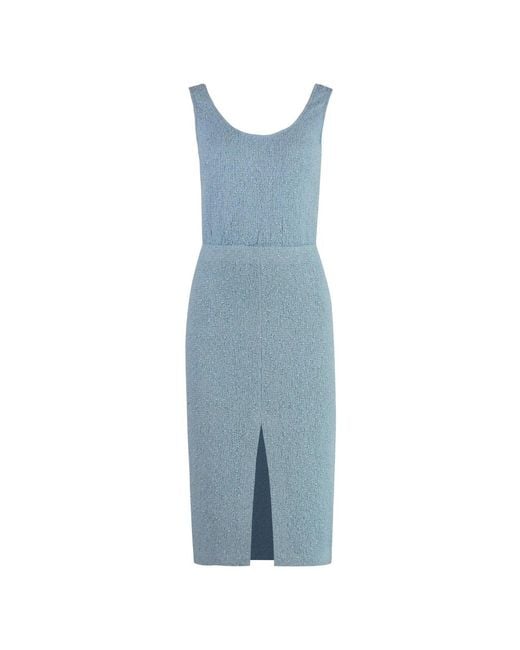St. John Kleedjes ,Blauw ,Wol Wollen Jurk in het Blue