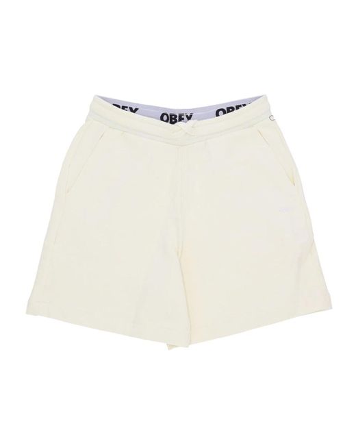 Obey White Short Shorts