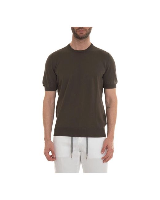 Gran Sasso Kurzarm rundhals pullover aus baumwolle,t-shirt in Brown für Herren