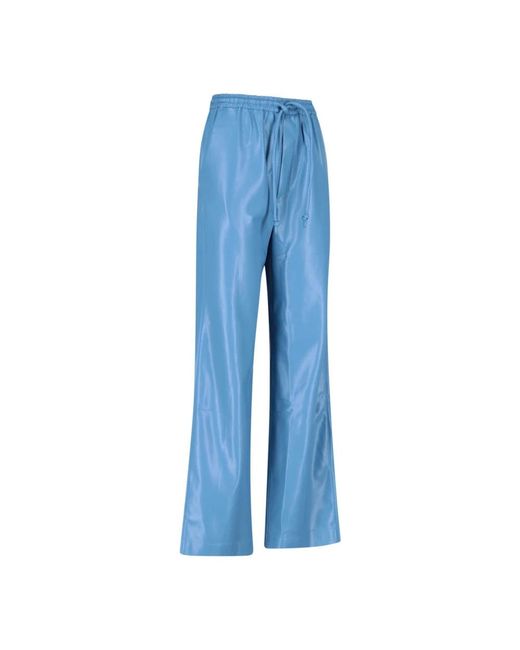 Nanushka Blue Leather Trousers
