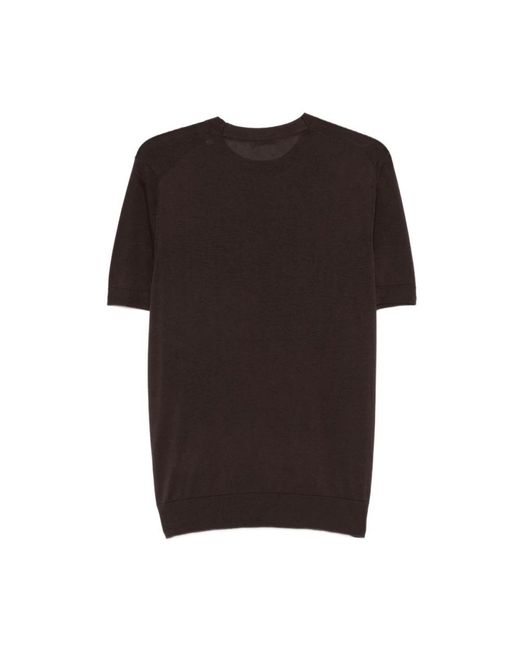 Paolo Pecora Black Round-Neck Knitwear for men
