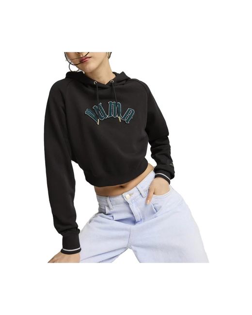 PUMA Hoodies & Sweatvesten ,Zwart ,Paris Classics Hoodie in het Black