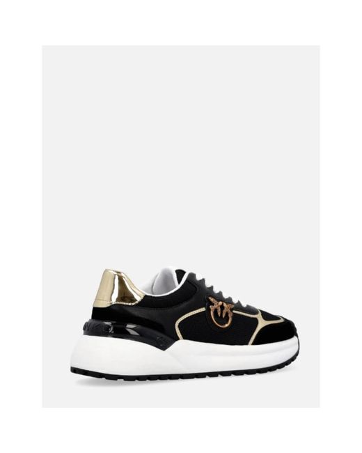 Pinko Black Sneakers With Love Birds Logo