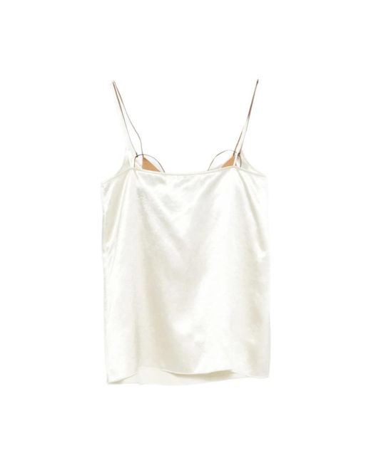 Alysi White Sleeveless Tops