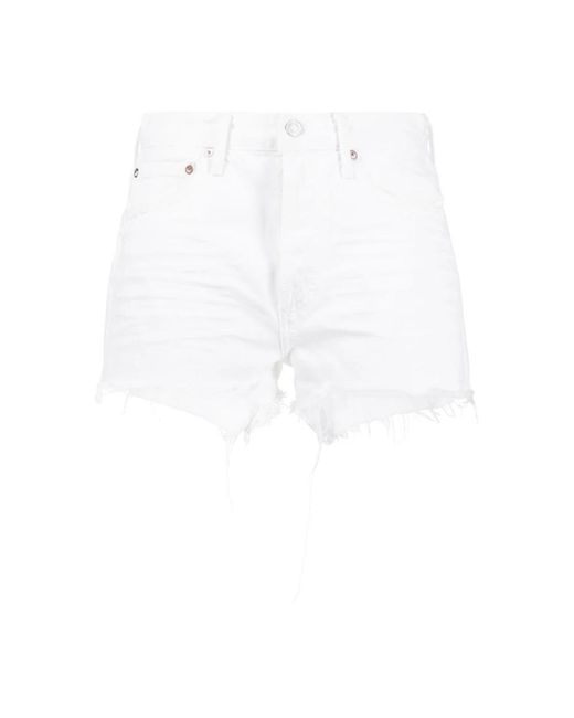 Agolde White Denim Shorts