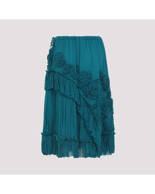 Dries Van Noten Blue Midi Skirts