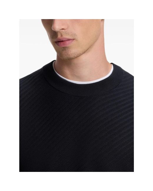 Boss Blue Round-Neck Knitwear for men