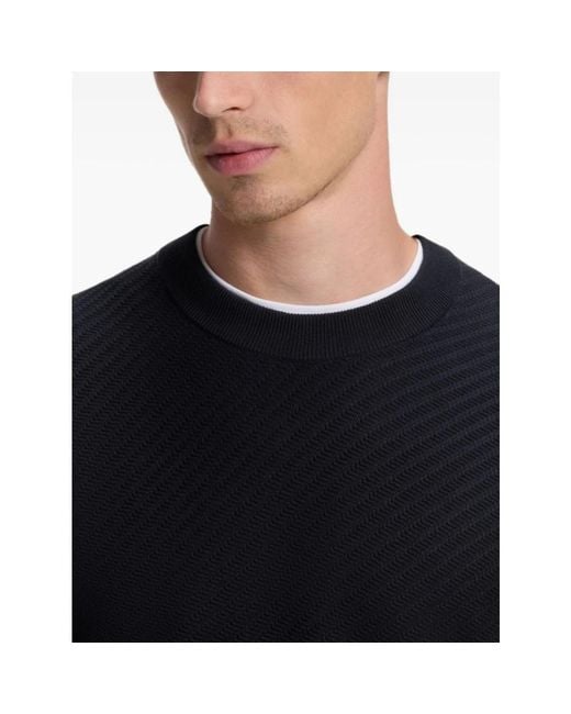 HUGO Blue Round-Neck Knitwear for men