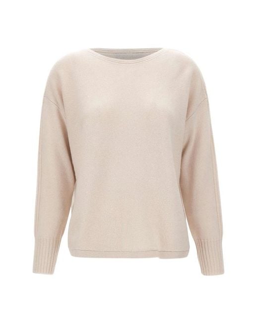 Elena Miro White Round-Neck Knitwear