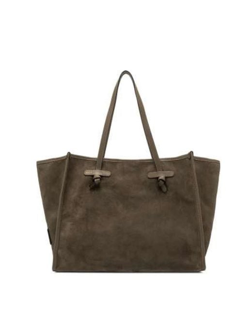 Gianni Chiarini Brown Wildleder Shopper Tasche Mit Magnetverschluss