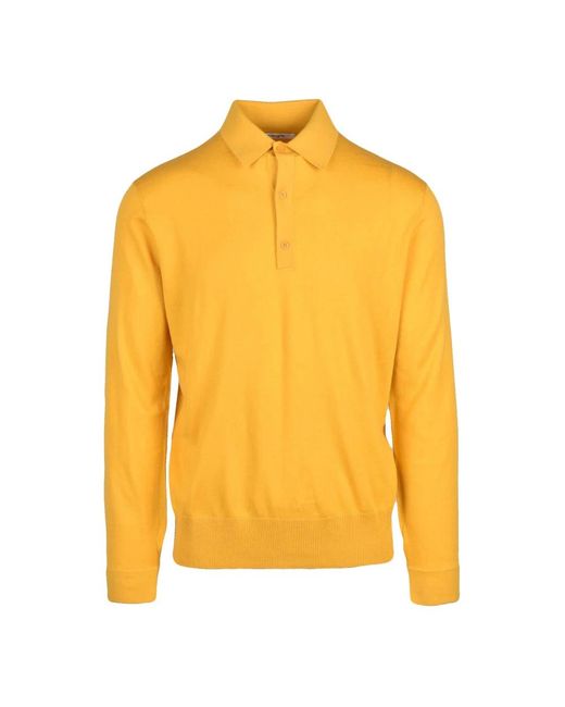 Kangra Yellow Round-Neck Knitwear for men