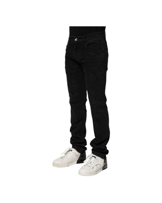 Dolce & Gabbana Black Slim Fit Jeans for men