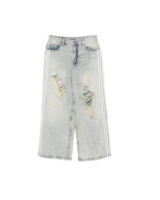 Wide Jeans Adidas en coloris Gray