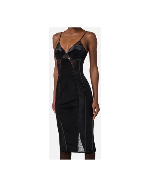 Midi Dresses Elisabetta Franchi de color Black