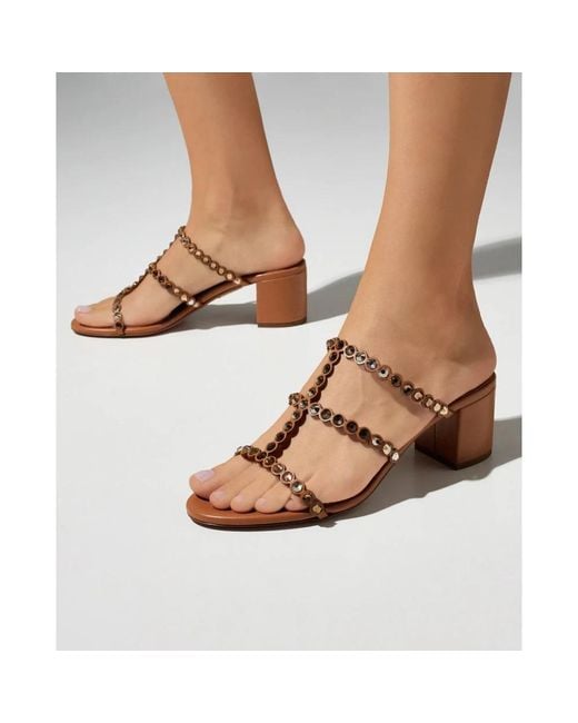 Aquazzura Brown Heeled Mules