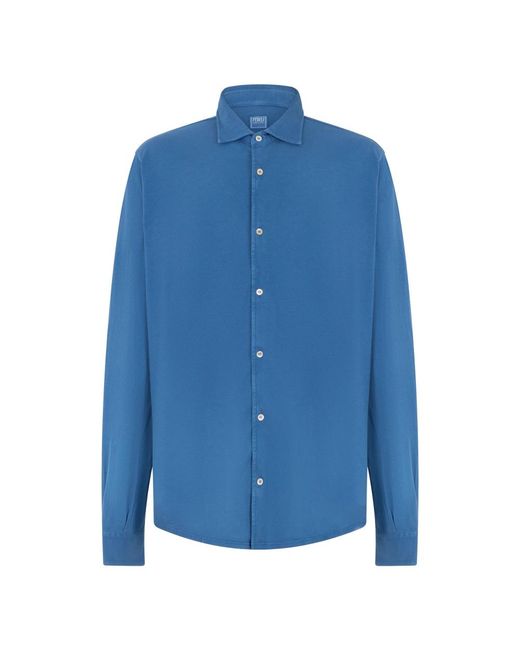 Fedeli Blue Casual Shirts for men