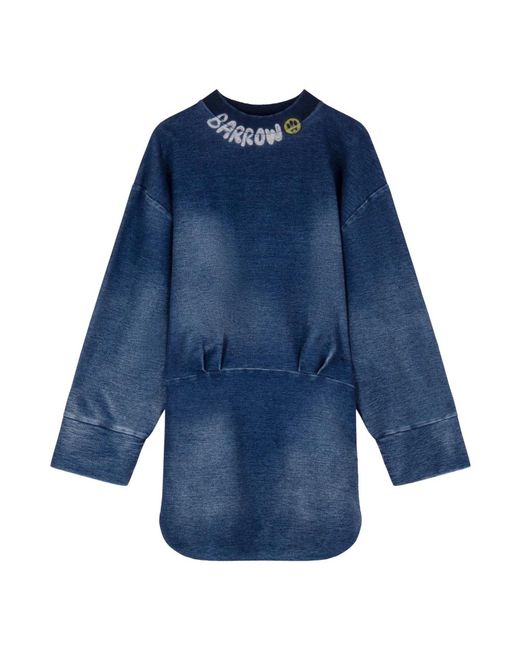 Barrow Kleedjes ,Blauw ,Denim Sweatshirt Met Denim Effect in het Blue