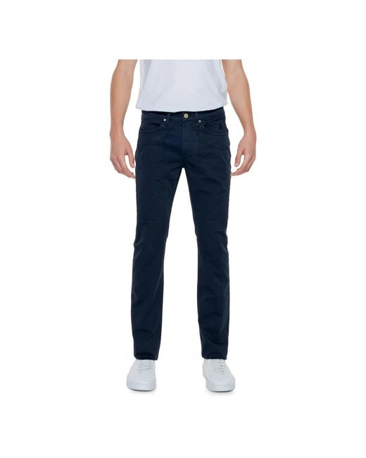 Jeckerson Blue Slim-Fit Trousers for men