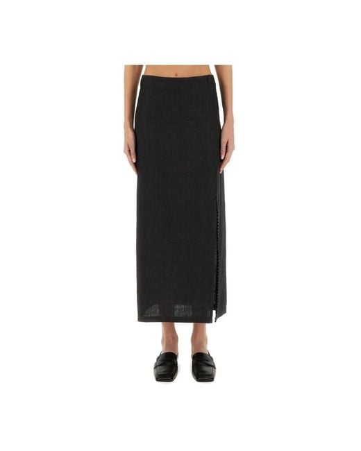 Alysi Black Midi Skirts