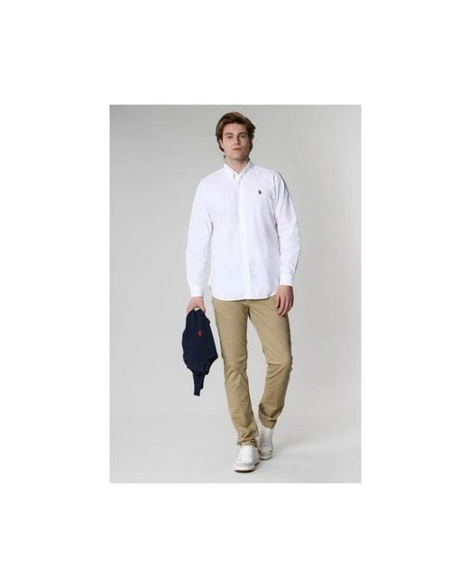 U.S. POLO ASSN. White Casual Shirts for men