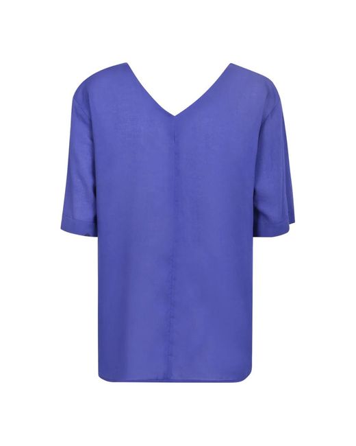 Xacus Overhemden ,Blauw ,V-Hals Blouse in het Blue