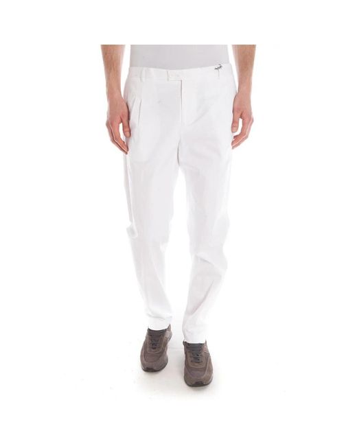 Daniele Alessandrini White Slim-Fit Trousers for men
