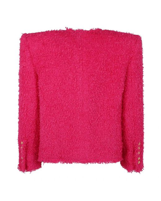 Tweed Jackets Balmain de color Pink