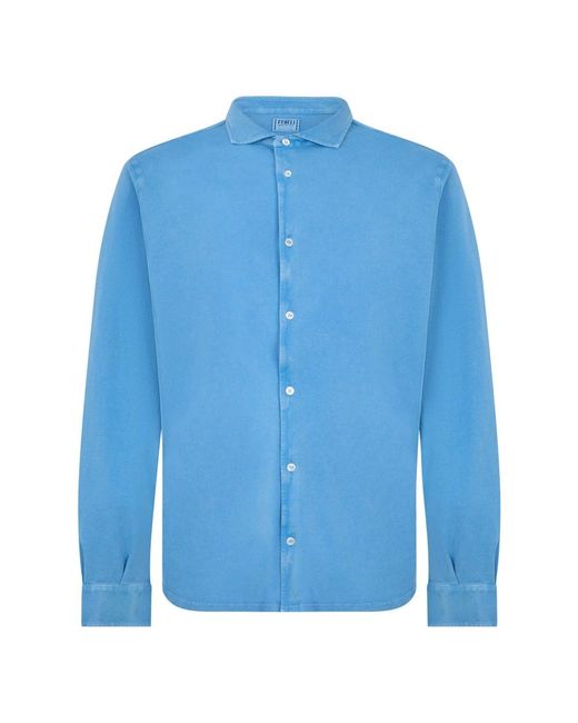 Fedeli Blue Casual Shirts for men