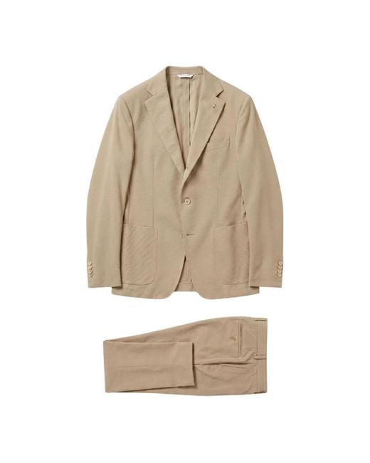 Manuel Ritz Natural Single Breasted Suits for men