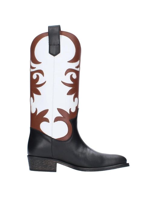 Via Roma 15 Black Cowboy & Biker Boots