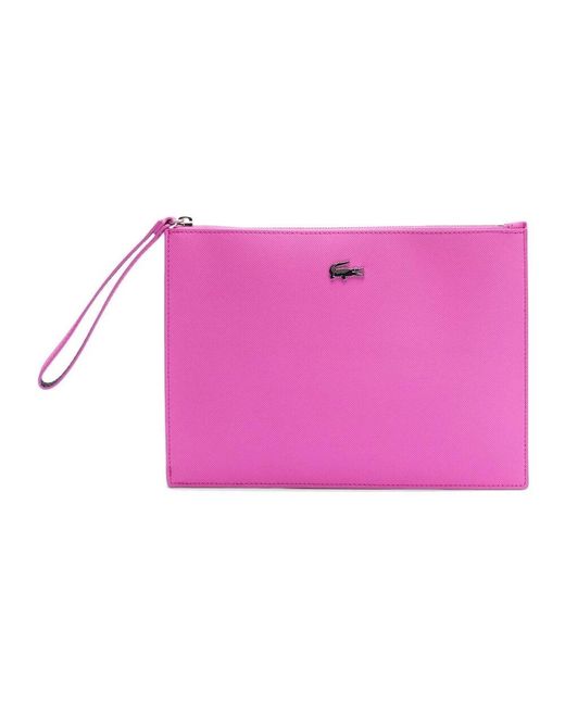 Lacoste Pink Canvas clutch tasche