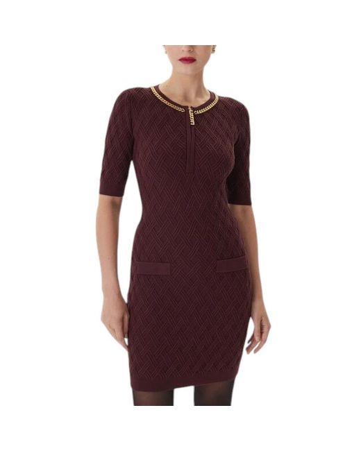 Elisabetta Franchi Red Knitted Dresses