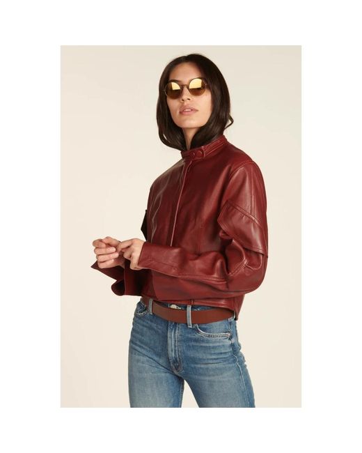 Petar Petrov Red Leather Jackets