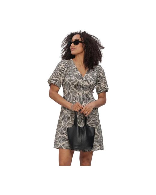 Object Objnaja/V-Neck Short Dress in het Black