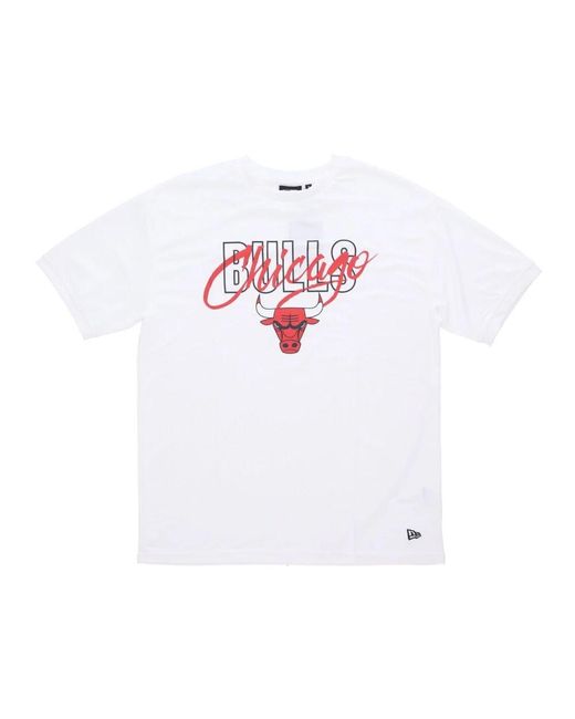 KTZ Chicago Bulls Script Tee Weiß/Rot in White für Herren