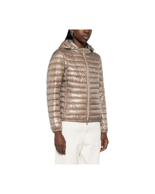 Herno Jassen ,Grijs ,Nylon Quilted Parka in het Brown