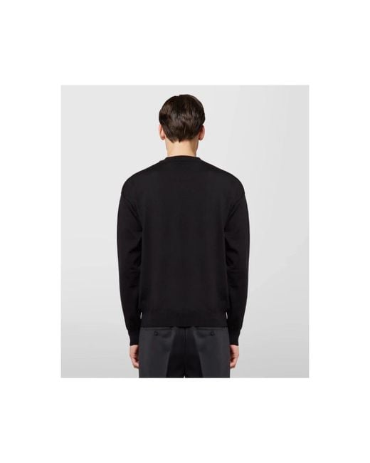 Alpha Studio Black Round-Neck Knitwear for men