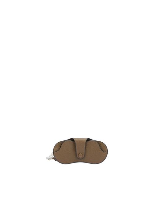 Valextra Brown Porta Occhiali Con Tracolla