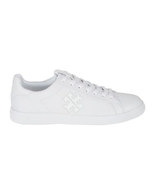 Tory Burch White Double t howell court sneakers