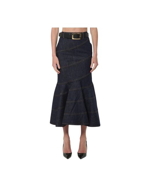 Self-Portrait Midi Skirts in het Blue