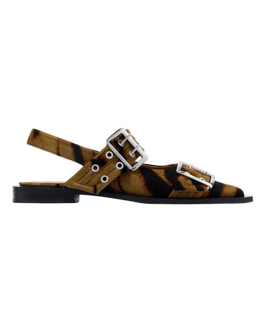 Ganni Ballerinas in het Brown